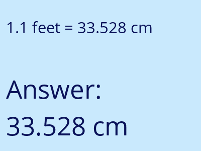 1.1 feet in cm image