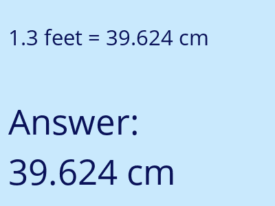 1.3 feet in cm image