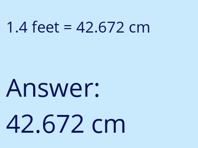 1.4 feet in cm image