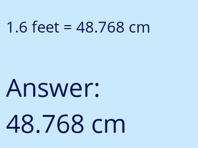 1.6 feet in cm image