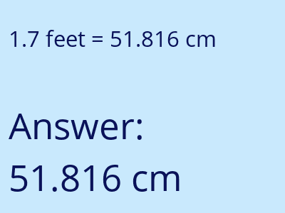 1.7 feet in cm image