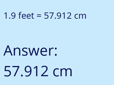 1.9 feet in cm image