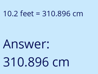 10.2 feet in cm image