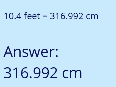 10.4 feet in cm image