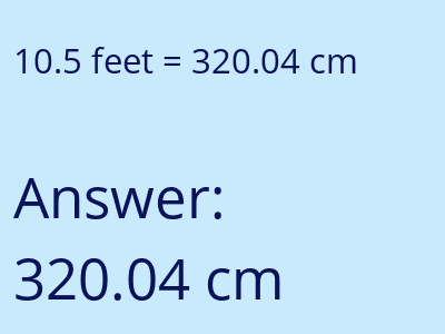10.5 feet in cm image