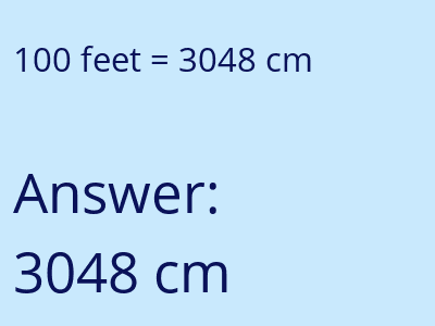 100 feet in cm image