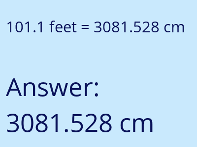 101.1 feet in cm image