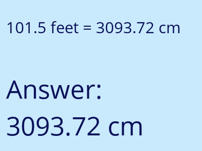 101.5 feet in cm image