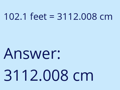 102.1 feet in cm image