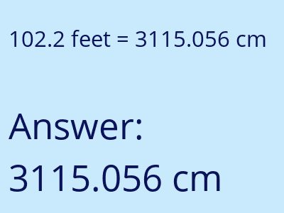 102.2 feet in cm image