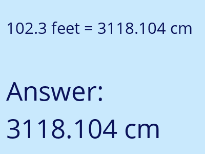 102.3 feet in cm image