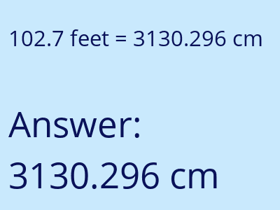 102.7 feet in cm image