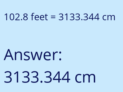 102.8 feet in cm image