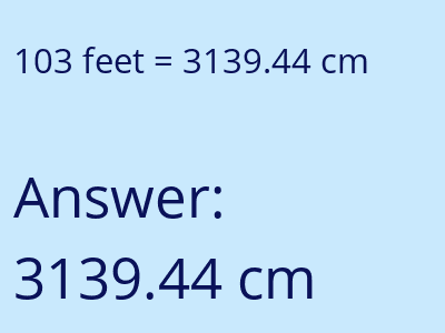 103 feet in cm image