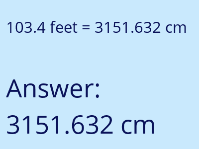 103.4 feet in cm image