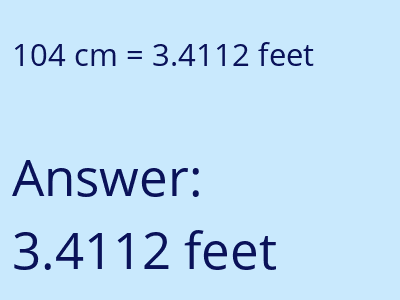104 cm in feet image