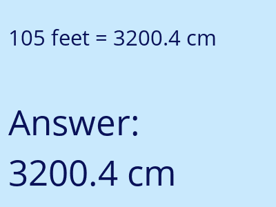 105 feet in cm image