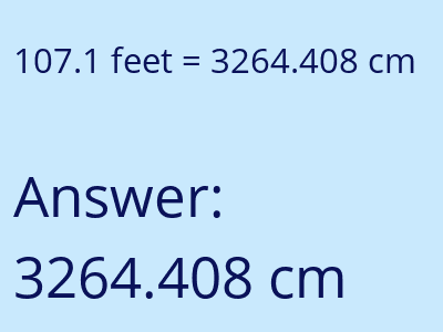 107.1 feet in cm image