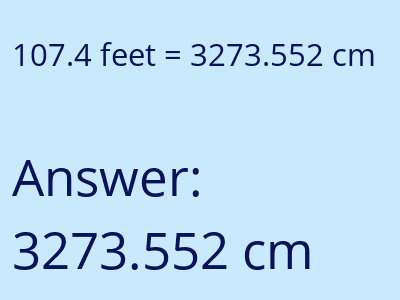 107.4 feet in cm image
