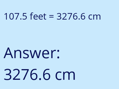 107.5 feet in cm image