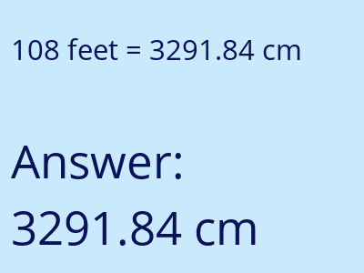 108 feet in cm image