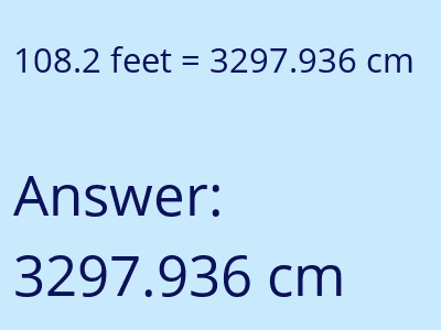 108.2 feet in cm image