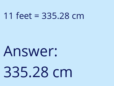 11 feet in cm image