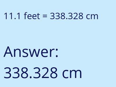 11.1 feet in cm image