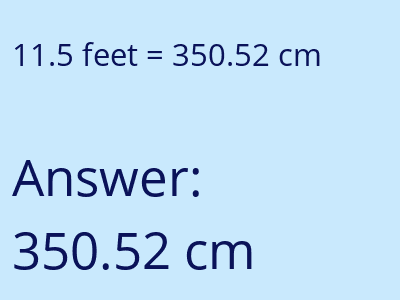 11.5 feet in cm image
