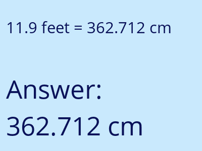 11.9 feet in cm image