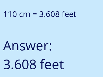 110 cm in feet image