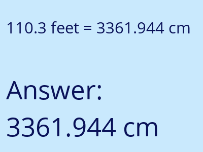110.3 feet in cm image