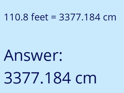110.8 feet in cm image