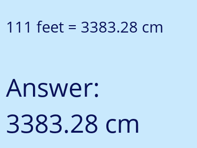 111 feet in cm image