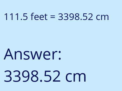 111.5 feet in cm image