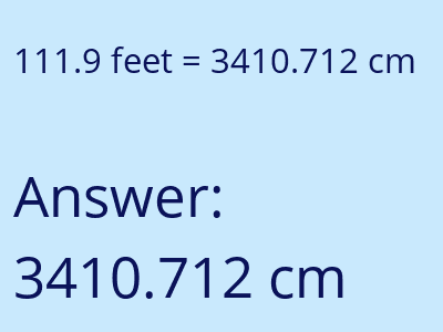 111.9 feet in cm image