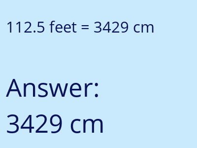 112.5 feet in cm image