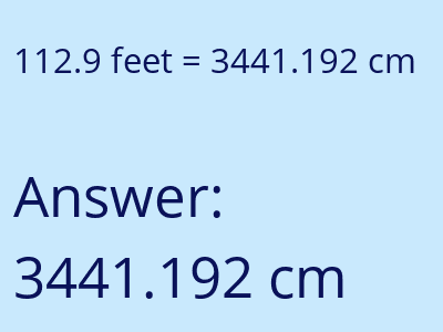 112.9 feet in cm image