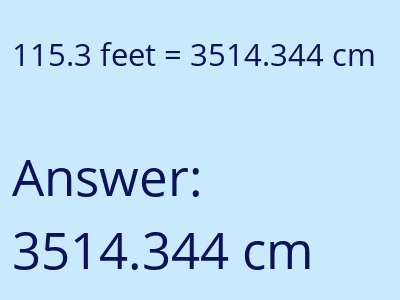 115.3 feet in cm image