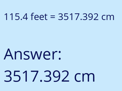 115.4 feet in cm image