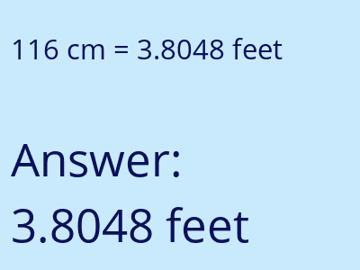 116 cm in feet image