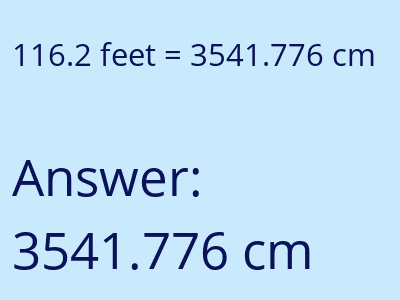116.2 feet in cm image