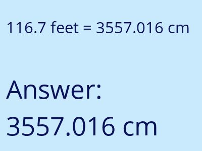 116.7 feet in cm image