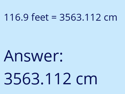 116.9 feet in cm image