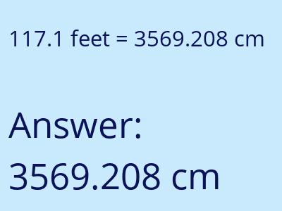 117.1 feet in cm image