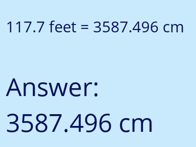 117.7 feet in cm image