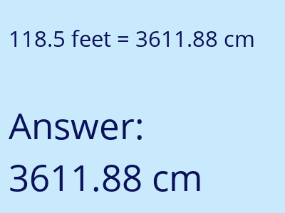 118.5 feet in cm image