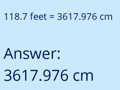 118.7 feet in cm image