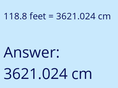 118.8 feet in cm image