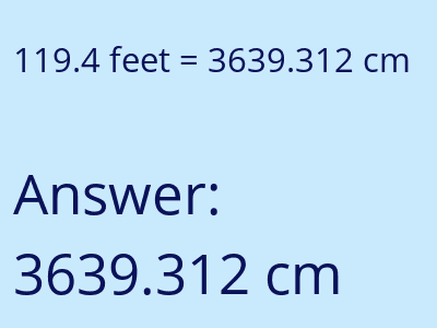 119.4 feet in cm image